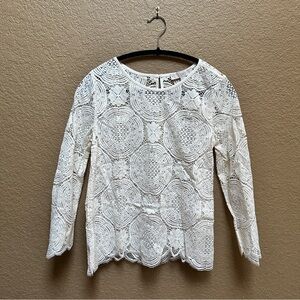 LOFT White Lace Blouse